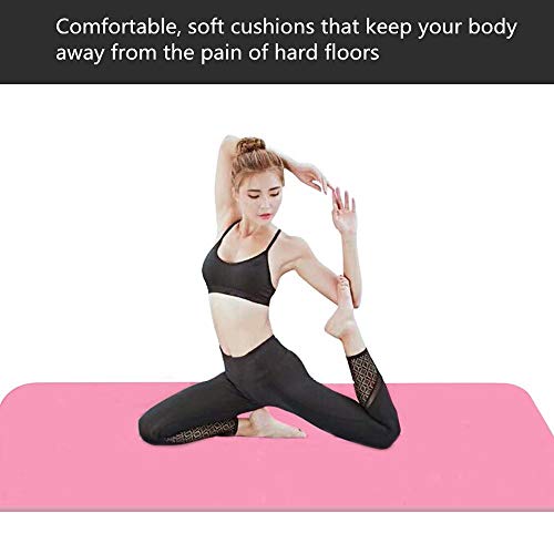 Goddesslili Thick Yoga Mat for Women Men Unisex with Strap Non Slip High Density Multi Function Waterproof Anti-Tear Exercise Mat for Home Office Gym Pilates Use 1/2-Inch Blue/Pink/Purple (Pink) Goddesslili Thick Yoga Mat for Women Men Unisex