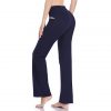 HISKYWIN Inner Pocket Yoga Pants 4 Way Stretch