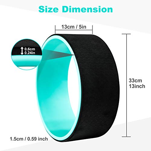 Kanchimi Yoga Wheel for Back Pain & Stretching,13"x5" Yoga Roller Back Wheel Yoga Prop Wheel for Improving Flexibility,Backbends & Yoga Poses-Support 550LBS Kanchimi Yoga Wheel for Back Pain, Stretching