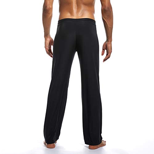 LOSIBUDSA Men's Yoga Long Casual Lightweight Elastic Waist Spandex Pilates Pants (Black, Medium) LOSIBUDSA Men's Yoga Long Casual Lightweight Elastic Waist