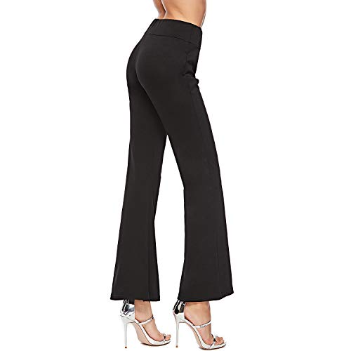 Lu's Chic Women's Flare Pants Slim Boot Cut Stretch Yoga Office Business Casual Long Pant Black M Lu's Chic Women's Flare Pants Slim Boot Cut Stretch