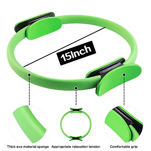 MOOZHEALTH Magic Fitness Circle Yoga Pilates Ring Exercise Resistance Equipment for Toning Workouts 14 Inch Fitness Training for Indoor Yoga Pilates Ring for Toning Workouts