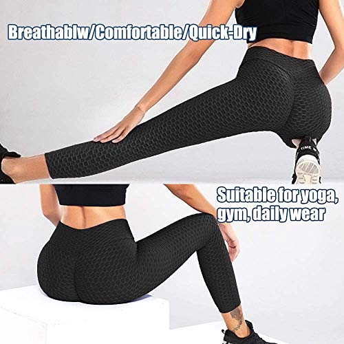Msicyness Women's High Waist Yoga Pants Butt Lift Tummy Control Leggings Textured Scrunch Booty Tights Msicyness Women's High Waist Yoga Pants