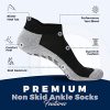 Non Skid Ankle Socks - (4 Pairs) - L/XL - Anti Slip Socks
