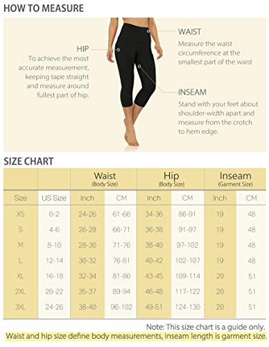 ODODOS Women's High Waisted Yoga Capris with Pocket, Workout Sports Running Athletic Capris with Pocket, Black,X-Large ODODOS Women's High Waisted Yoga Capris with Pocket