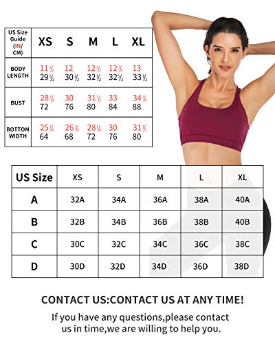 RUNNING GIRL Strappy Sports Bra for Women, Sexy Crisscross Back Medium Support Yoga Bra with Removable Cups(WX2354 Winedred,L) RUNNING GIRL Strappy Sports Bra for Women
