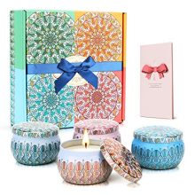 Scented Candles Gift Set, 100% Natural Soy Wax