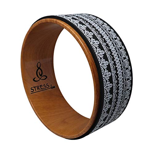 Stress Less Yoga Wheel - Strong and Comfortable Dharma Yoga Prop Wheel, Perfect for Stretching + Increase Flexibility (Black) Stress Less Yoga Wheel - Strong and Comfortable Dharma