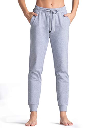 THE GYM PEOPLE Women's Tapered Lounge Sweatpants Loose fit Workout Joggers Pants with Pockets for Yoga, Running, Training (Grey, Medium) THE GYM PEOPLE Women's Tapered Lounge Sweatpants