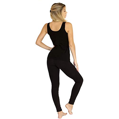 TREELANCE Organic Cotton Yoga Tank Tops. Plain Yoga Shirts for Women. Black Large Tanks TREELANCE Organic Cotton Yoga Tank Tops.