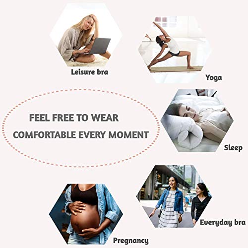 UOTJCNR Women's Seamless Wireless Invisible Bra Comfy Sleep Bras Thin Soft Daily Bras for Yoga Sport Nude UOTJCNR Women's Seamless Wireless Invisible Bra