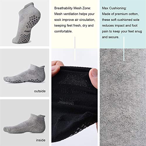 Unisex Anti Skid No Slip Hospital Slipper Socks with Grips for Pilates, Yoga, Barre, Home, Bella, Dance | Ankle Cut, Cushioned SureGrip Unisex Anti-Skid Socks: Confidence in Every Move