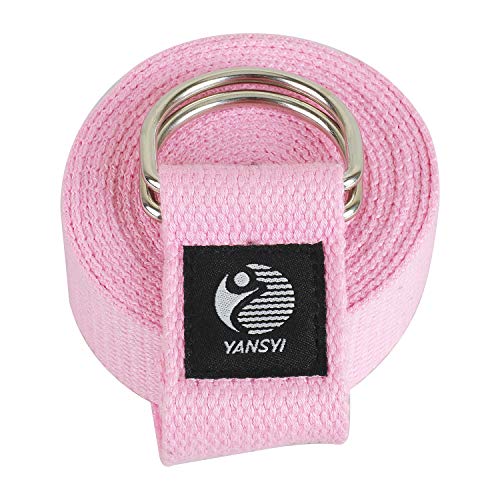Yansyi Yoga Strap (8ft), Durable Polyester Cotton Exercise Straps