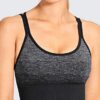 Yoga Bras Crop Tank Tops Carbon Back Flower Ash Medium