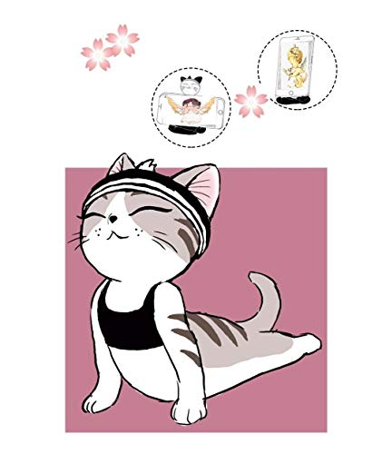 Yoga Cat Candle Holders, Alpha Go Crystal Lotus Tealight Candle Holder with Cat Votive Photo Display Stand, 3-Piece Set Yoga Cat Candle Holders, Alpha Go Crystal Lotus