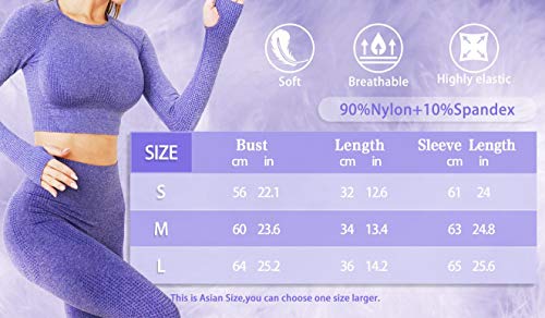 Yoga Shirt Long Sleeve Crop Top Seamless Thumb Hole Yoga Shirt Long Sleeve Crop Top Seamless Thumb Hole