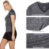 Exercise Shirts for Women: Stay Cool and Stylish in V-Neck Yoga Tops, Ideal for Gym, Running, and Fitness (Size M, Charcoal)