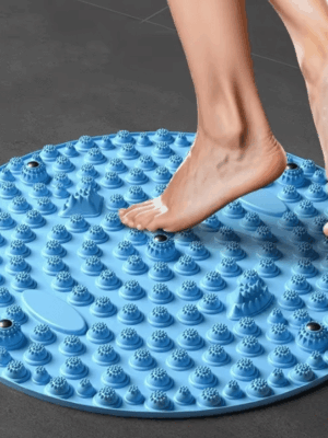 Acupressure foot massage mat designed for muscle relaxation and improved circulation, featuring unique pressure points for a soothing experience.