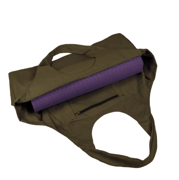 Breathable Canvas Yoga Mat Bag with Convenient Side Pocket for Easy Storage