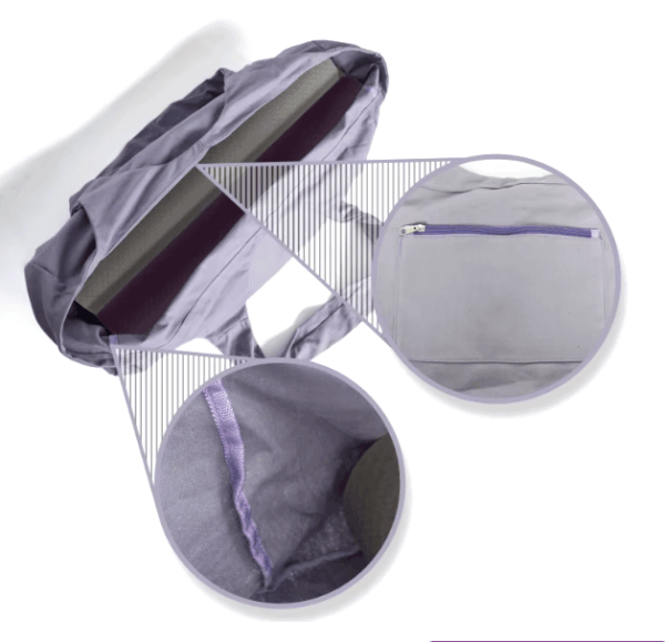 Breathable Canvas Yoga Mat Bag with Convenient Side Pocket for Easy Storage