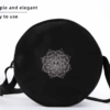 Spacious Black Mandala Yoga Wheel Bag with Adjustable Straps and Double Zipper Design